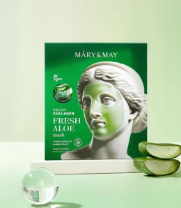 mary&may vegan collagen fresh aloe mask-idakorea
