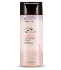 Kahefaasiline meigieemaldaja The Face Shop Rice Water Bright Rice Lip & Eye Makeup Remover, 120ml